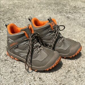 Merrell Kids' Charcoal and Tangerine Trail Boots Little Kids Size 11